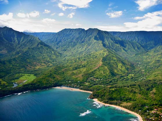 Wainiha Bay 
 and Lumahai River Valley on the left